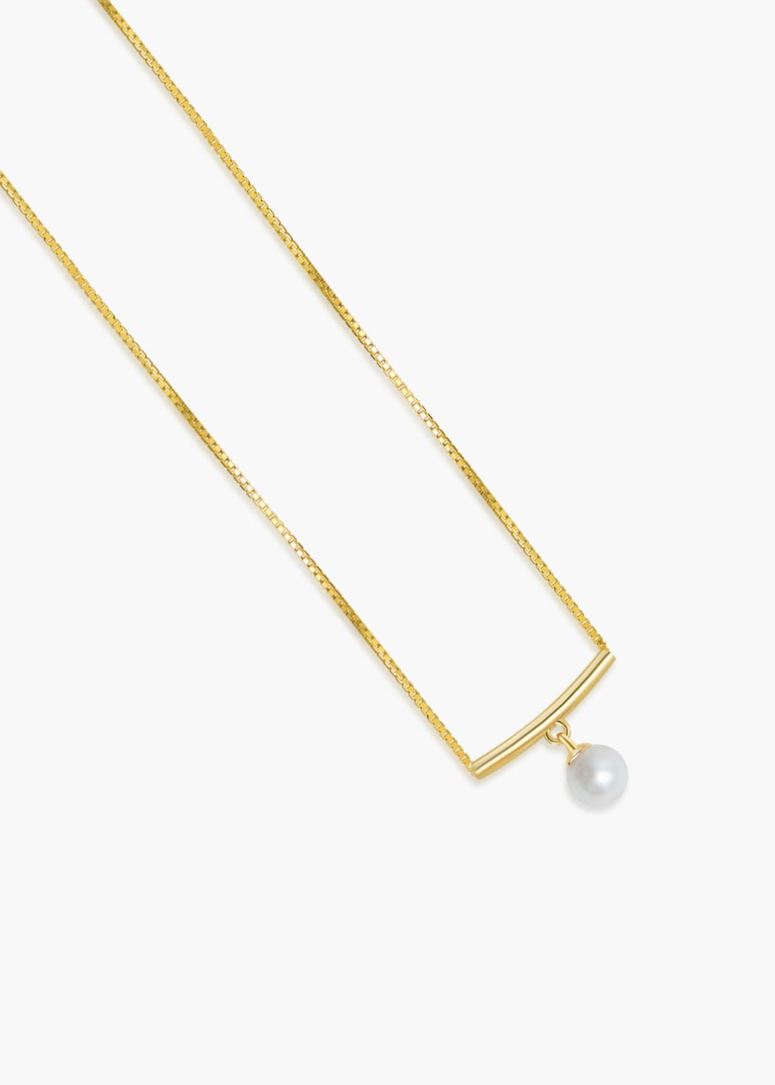 Balance Beam Droplet Pearl Necklace