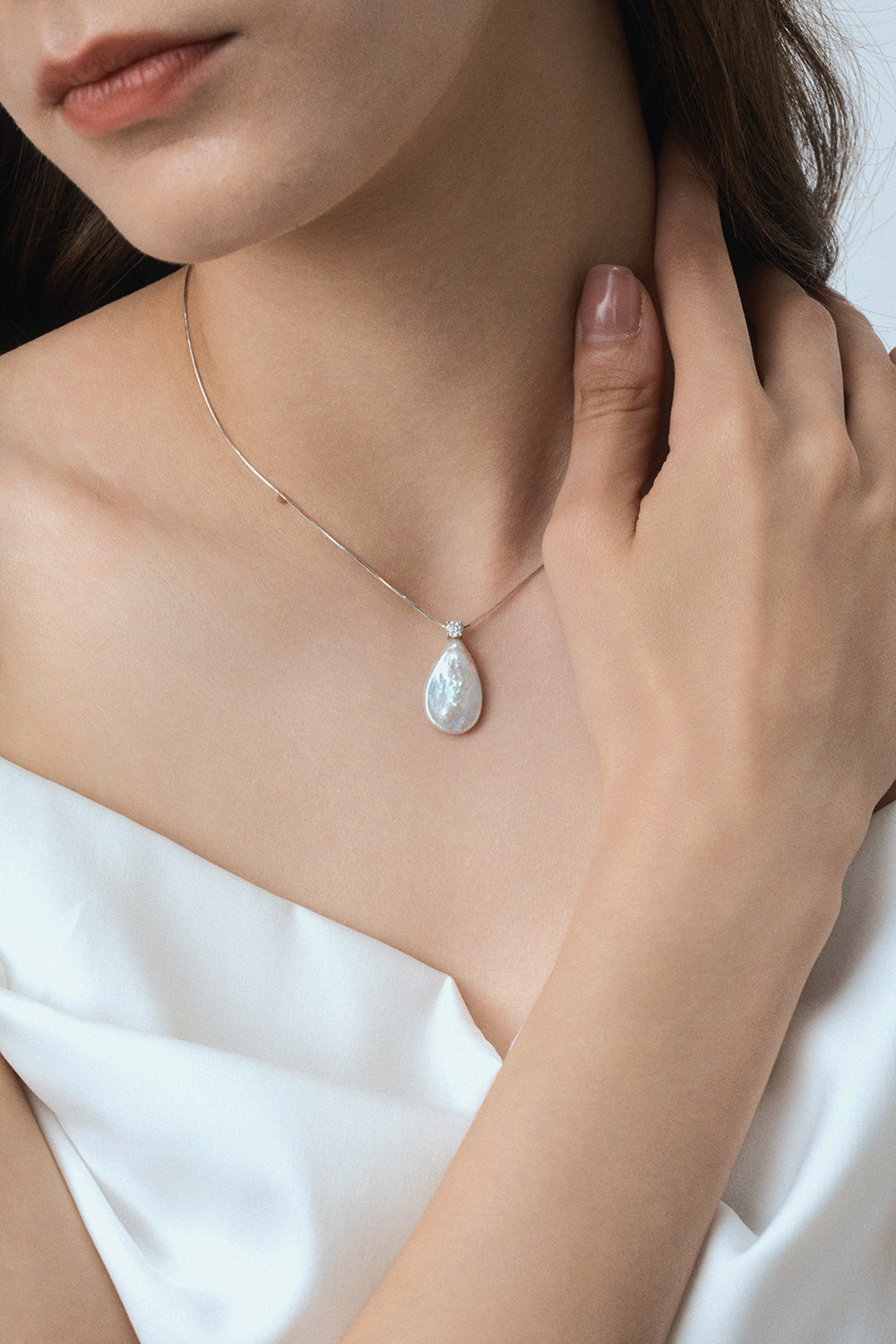 Water Droplet Baroque Pearl Necklace
