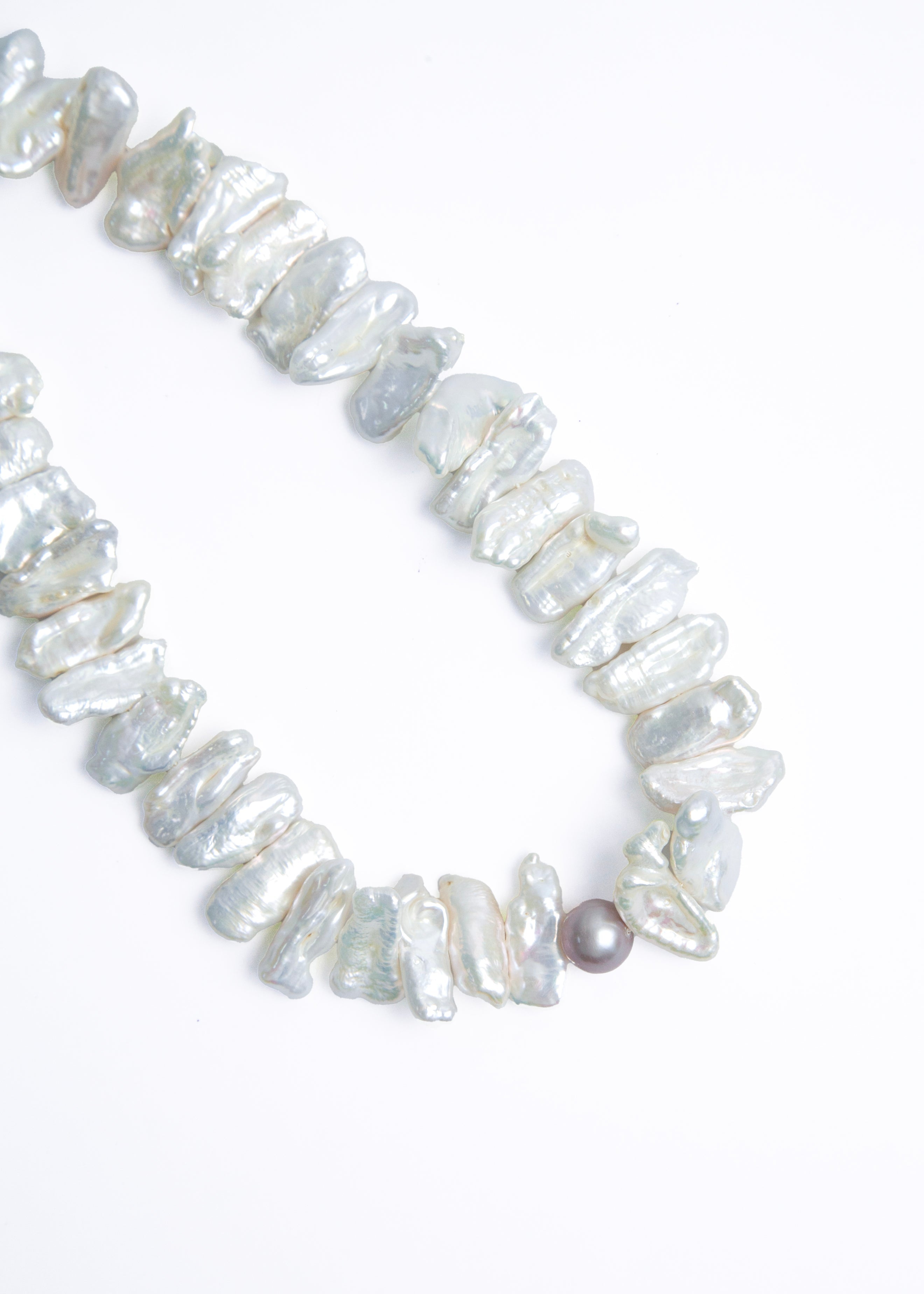 Asymmetrical Baroque Pearl Necklace