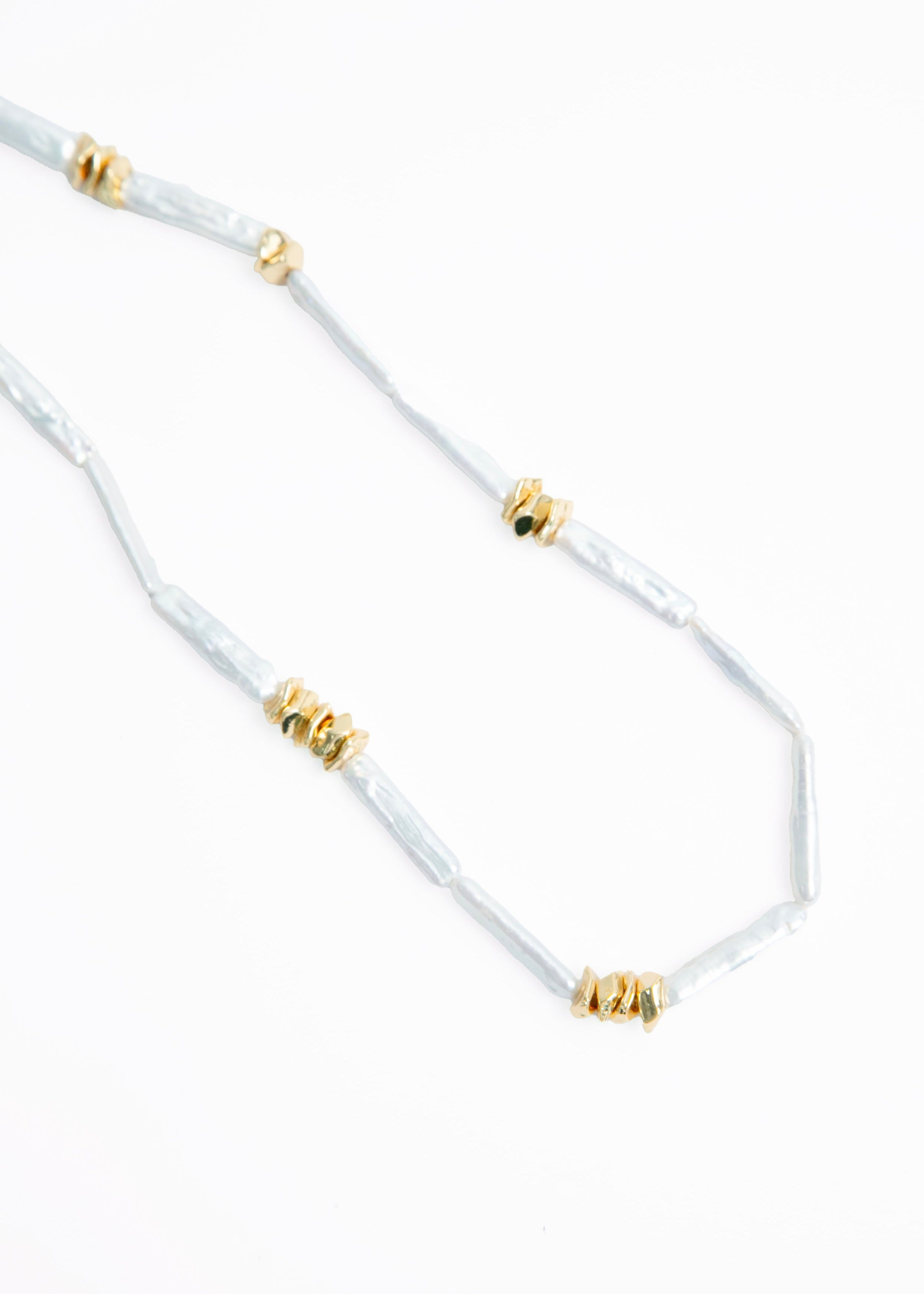 Metallic Baroque Tie Necklace