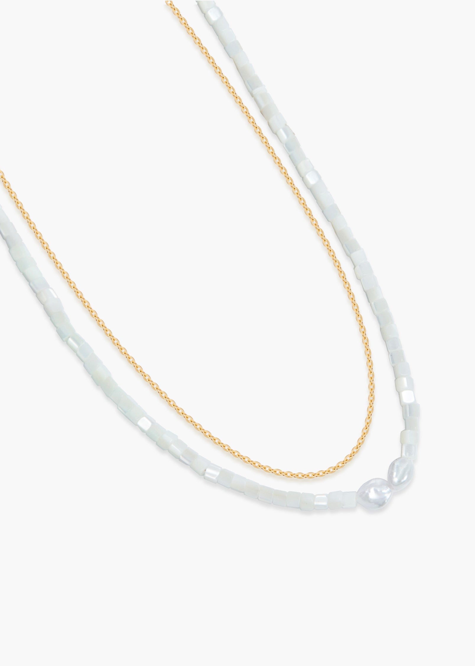 Shell & Baroque Double Layered Pearl Necklace